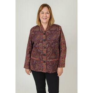 Koret‎ Paisley Tapestry Jacket Blazer Size PXL Floral NWT Grandma